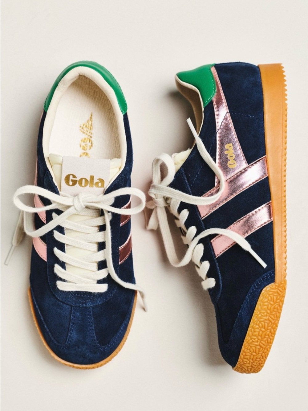 Gola Women's Elan Glitz Trainer Box - Navy/Pink/Emerald